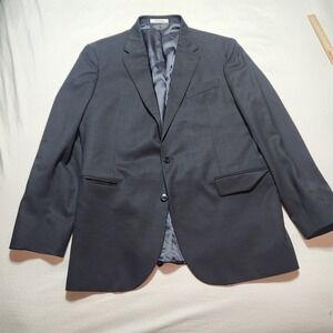 Joseph Abboud Super 100's Men's 46L Sport Coat Black Wool Blazer USA